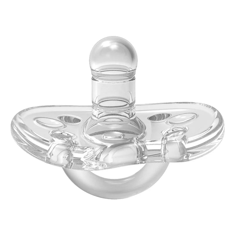 1Pc Transparent baby Pacifier Soft 100% Silicone Thumb type nipple Type Infant Toddler Sleeping day round night flat nipple head