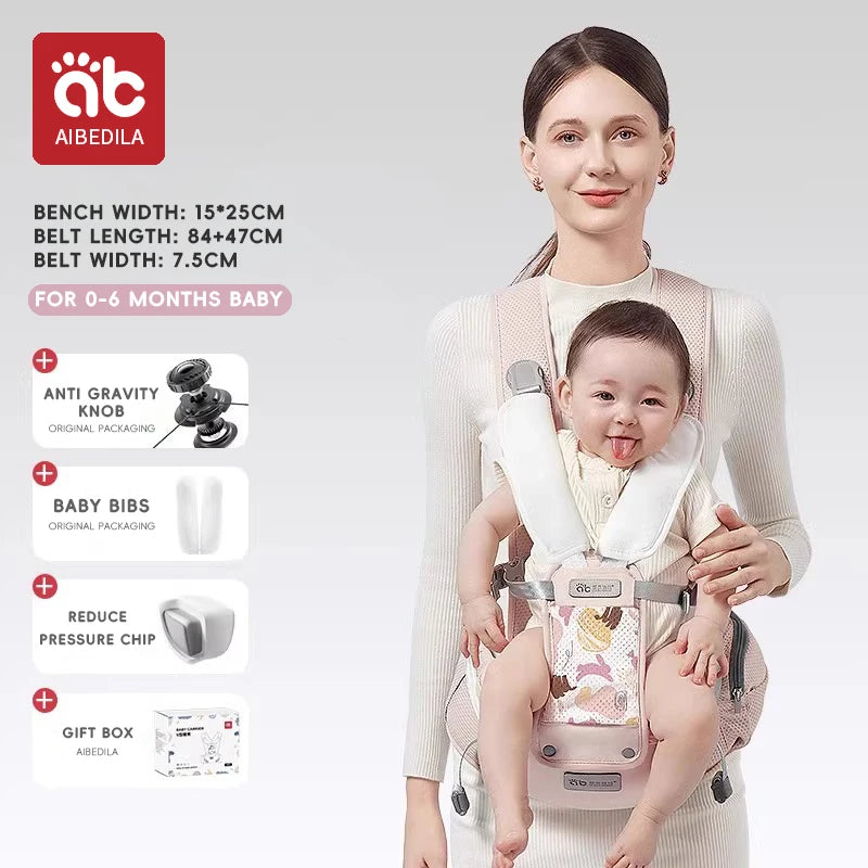 AIBEDILA Ergonomic Baby Carrier Kangaroo Sling Infant Wrap 0-6 Months Back Front Facing Backpack Style Newborn Bag