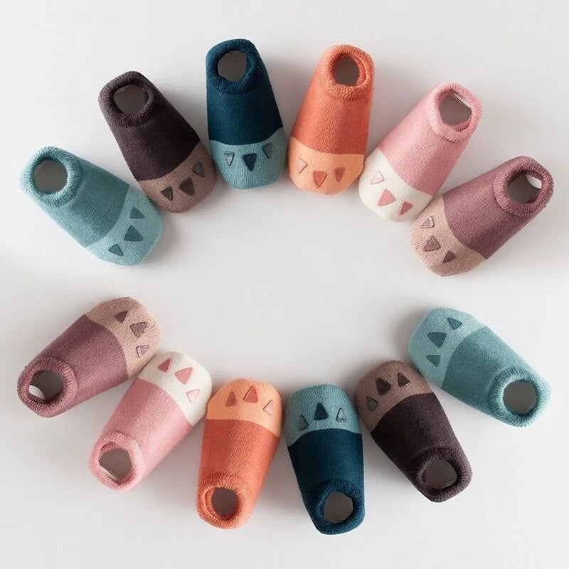 6 pairs/lot Baby Socks Spring and Autumn Pure Cotton Non-Slip Floor Boat Socks Children's Indoor Walking Socks