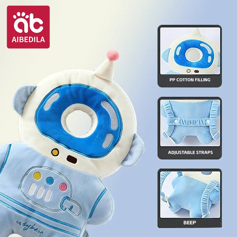 AIBEDILA Cartoon Astronaut Baby Anti-Fall Pad Head Back Protector Pillow for Newborn Infant Toddler Safety Protection Cushion