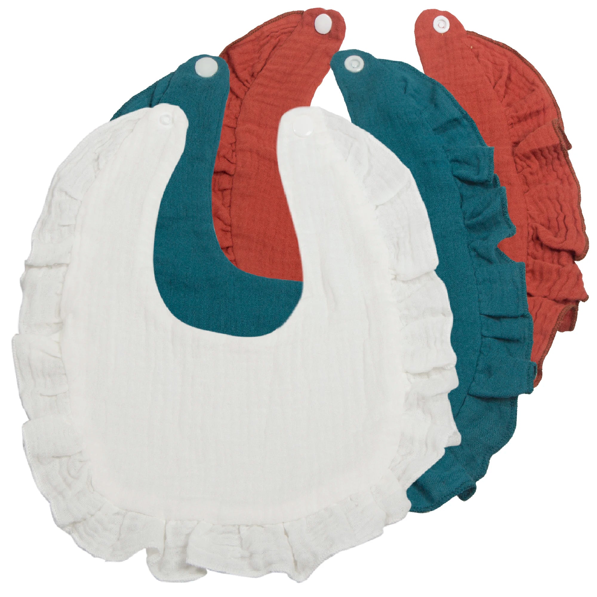 Soft & Absorbent 3-Pack Unisex Muslin Cotton Baby Bibs: Snap Closure, Perfect for Teething & Drooling