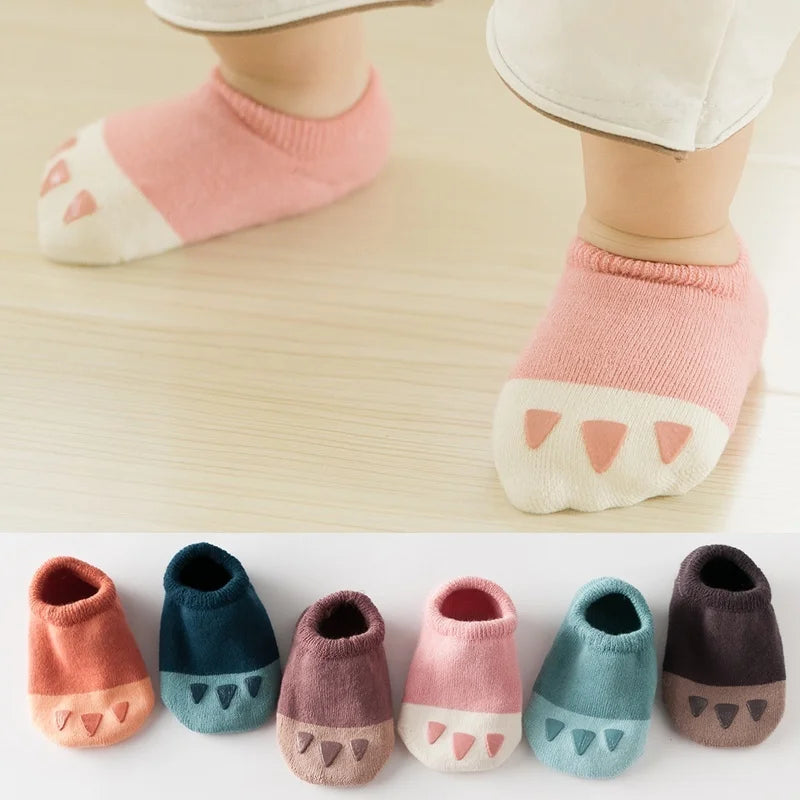 6 pairs/lot Baby Socks Spring and Autumn Pure Cotton Non-Slip Floor Boat Socks Children's Indoor Walking Socks