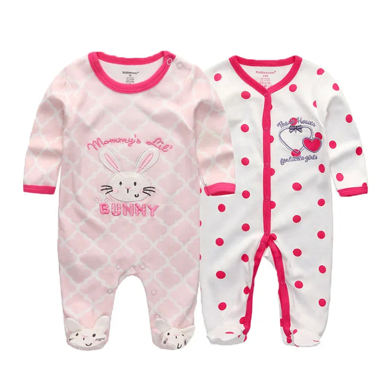 2 Pcs/Lot Baby Rompers Newborn Boy Girl Long Sleeves Clothing Set Spring Autumn Infant Onesies Clothes Christmas Valentine's Day