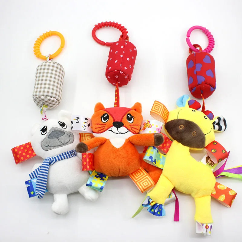 Baby Rattles Hanging Toys for Car Seat Crib Stroller Gym Montessori Sensory Plush Toys for Baby 0-12 Months with Teether Newborn