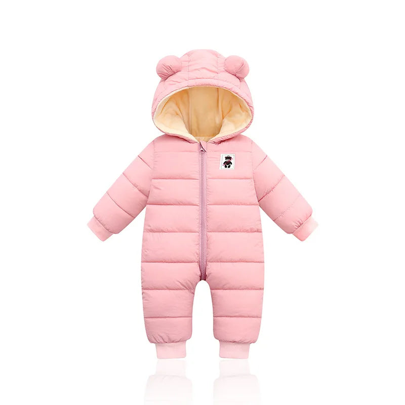 Cute Baby Boys Snowsuit New Born baby girls Winter Coat Toddler Clothes Hooded Zip Jumpsuit Baby bunting winter winter baby boy