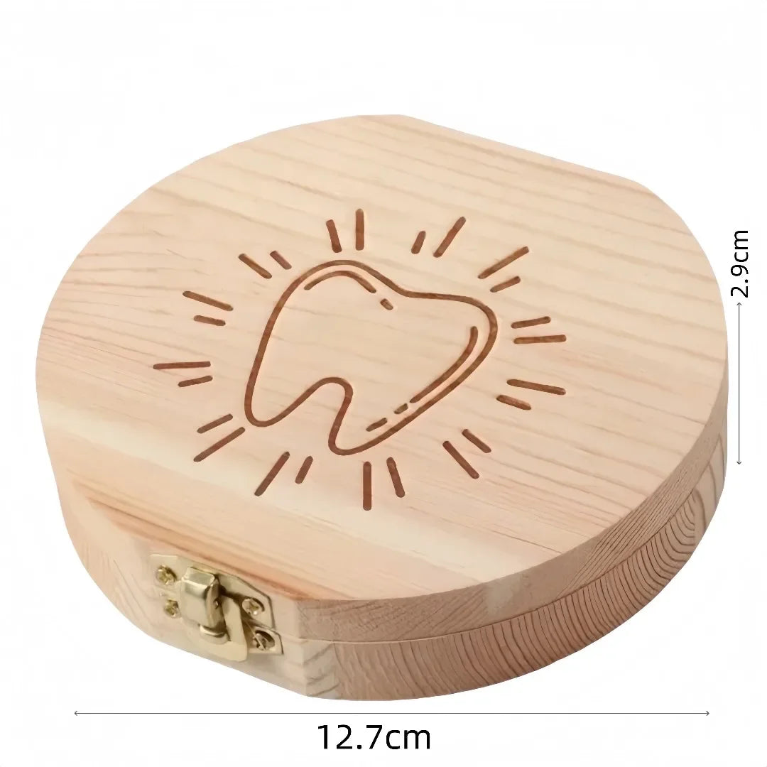 4 Sets Wooden Baby Tooth Storage Box Fetal Hair Keepsake Newborn Birthday Memory Tooth Box Kids Growth Souvenir
