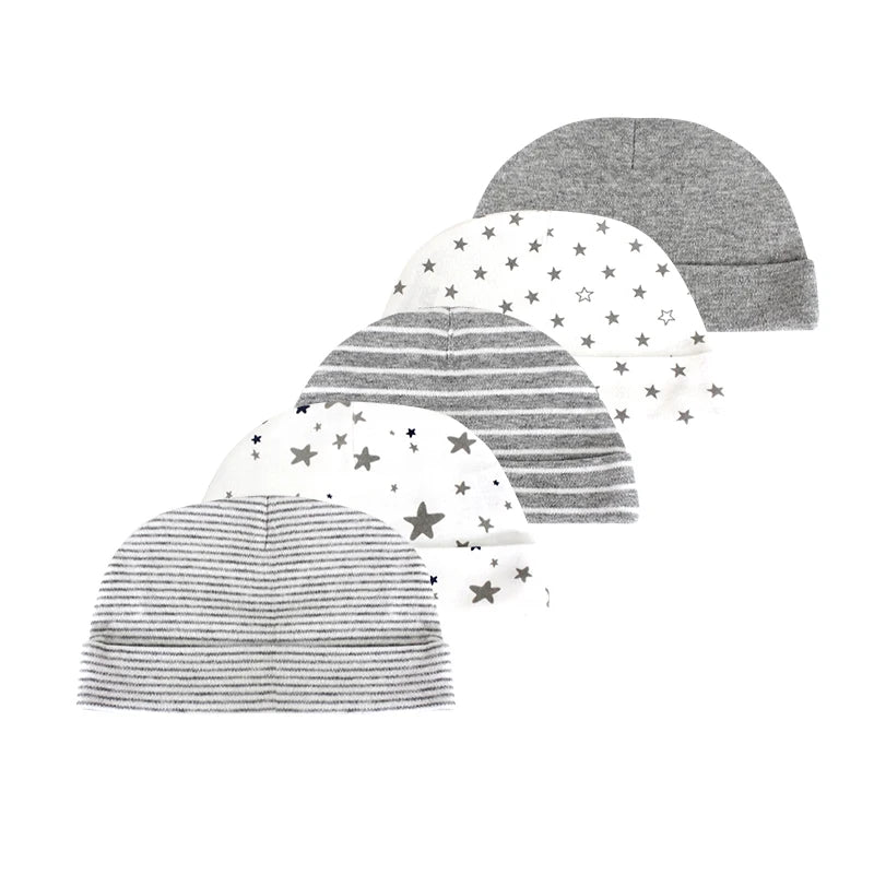 5 Pcs/Lot Newborn Baby Boy Girl Hats Cotton Soft Unisex Caps Four Seasons Infant Accessories