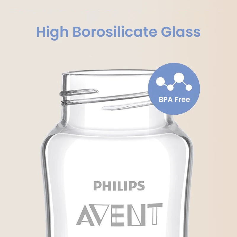 Avent Newborn Baby Bottle SCF678 125ml/160ml Baby Glass Bottles Newborn Feeding Supplies BPA Free Wide Caliber