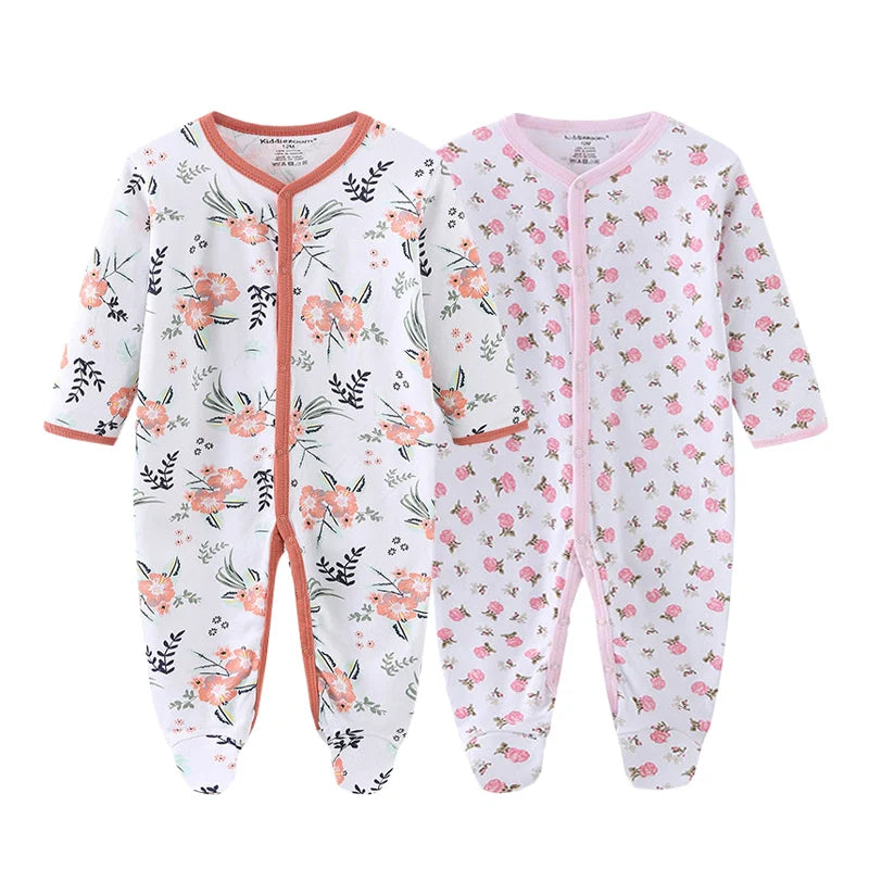 2 Pcs/Lot Baby Rompers Newborn Boy Girl Long Sleeves Clothing Set Spring Autumn Infant Onesies Clothes Christmas Valentine's Day