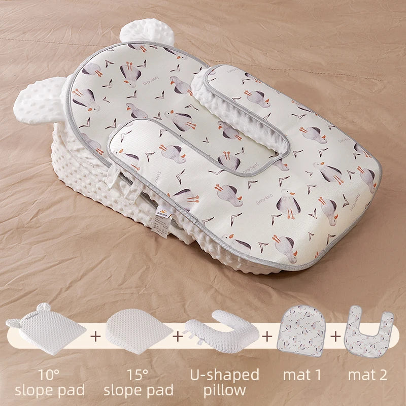 Sunveno Original Newborn Portable Slope Pad Baby Feeding Pillow Infant Anti Spitting Slope Pad help relieve baby's overflowing