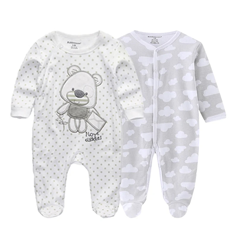 2 Pcs/Lot Baby Rompers Newborn Boy Girl Long Sleeves Clothing Set Spring Autumn Infant Onesies Clothes Christmas Valentine's Day
