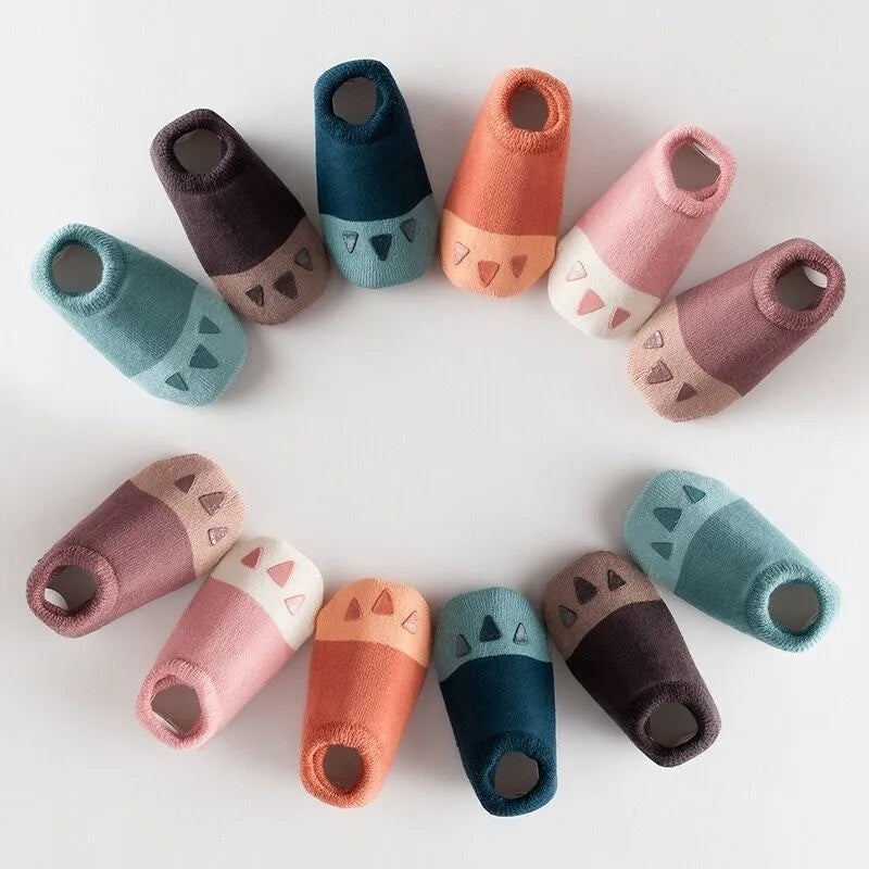 6 pairs/lot Baby Socks Spring and Autumn Pure Cotton Non-Slip Floor Boat Socks Children's Indoor Walking Socks