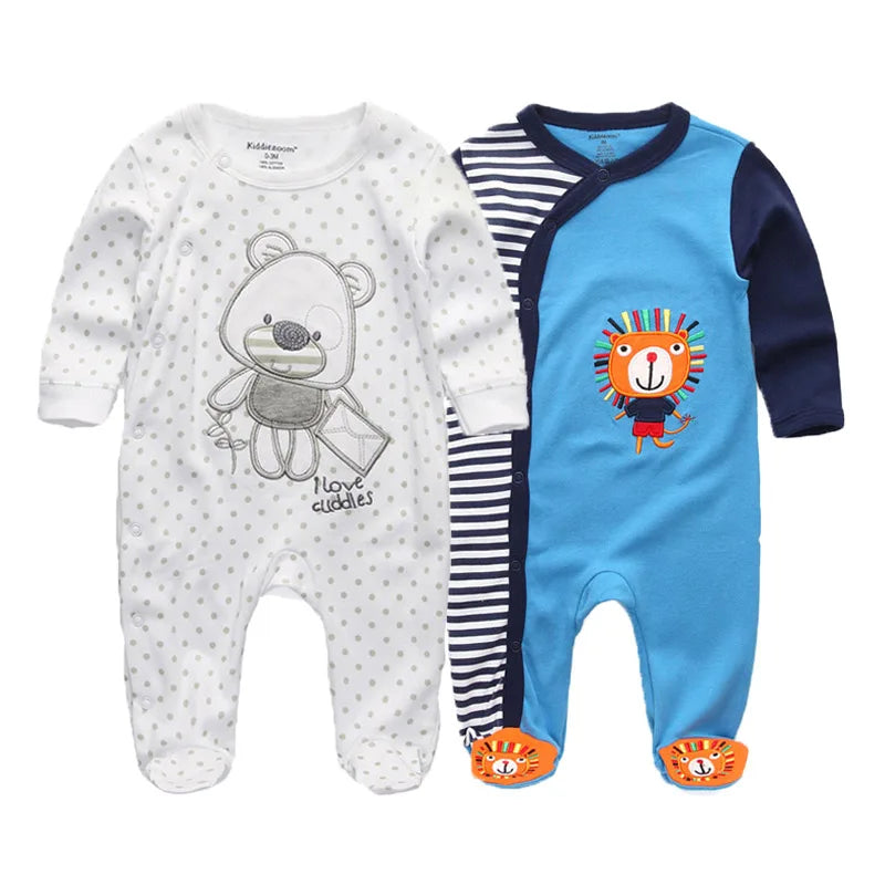 2 Pcs/Lot Baby Rompers Newborn Boy Girl Long Sleeves Clothing Set Spring Autumn Infant Onesies Clothes Christmas Valentine's Day