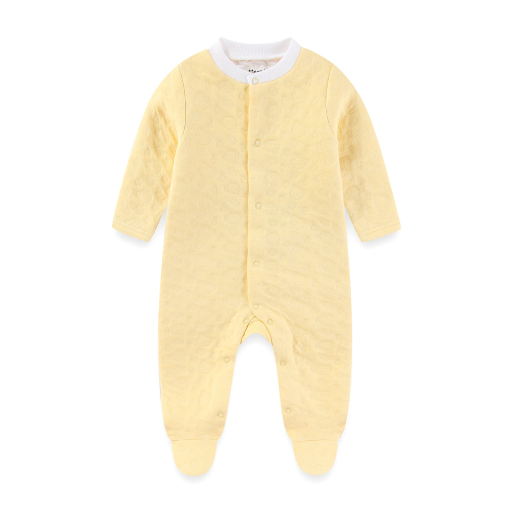 Solid Color Winter Baby Unisex Jumpsuits Warm Newborn Boy Girl Footed Rompers Infant Outfit