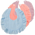 Soft & Absorbent 3-Pack Unisex Muslin Cotton Baby Bibs: Snap Closure, Perfect for Teething & Drooling