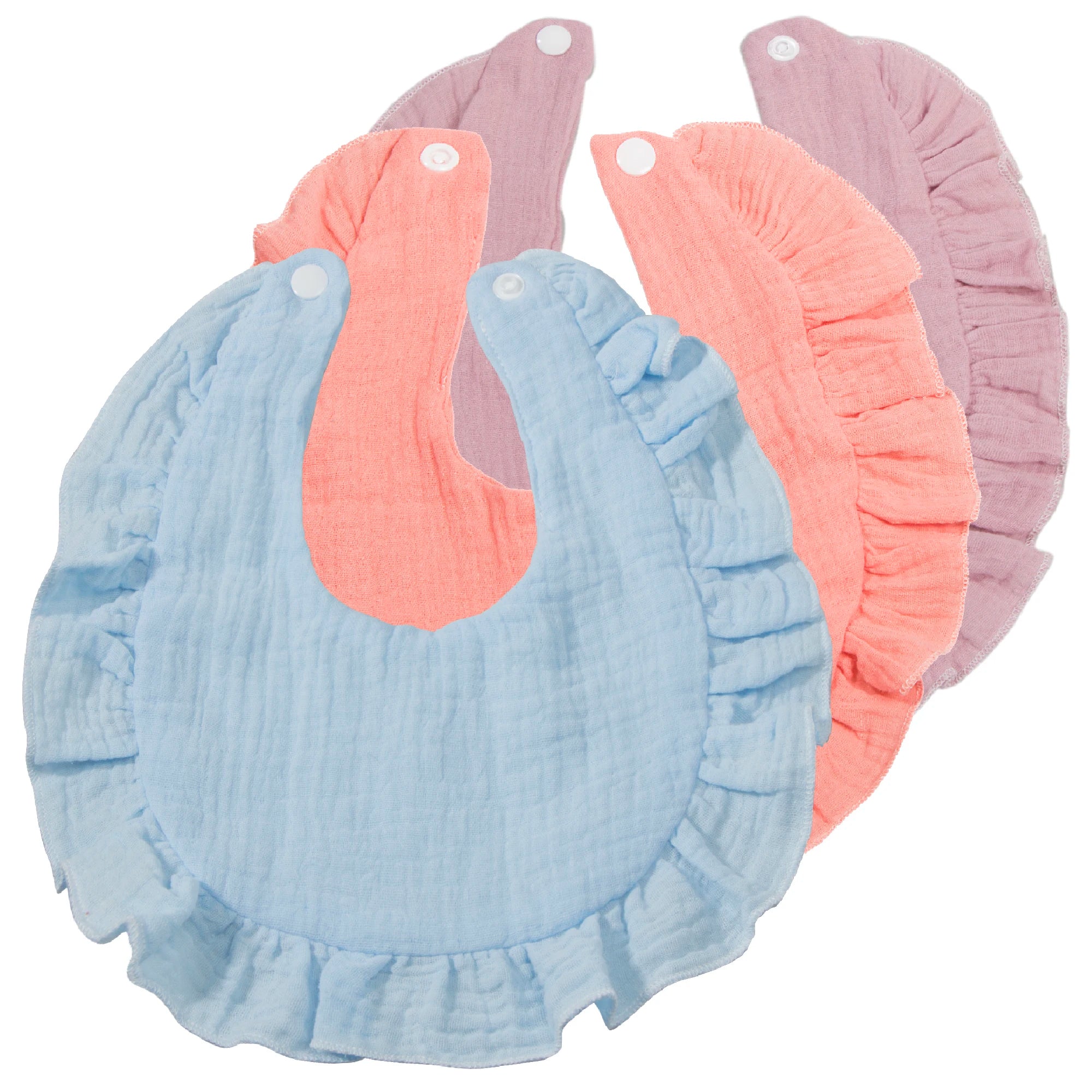 Soft & Absorbent 3-Pack Unisex Muslin Cotton Baby Bibs: Snap Closure, Perfect for Teething & Drooling