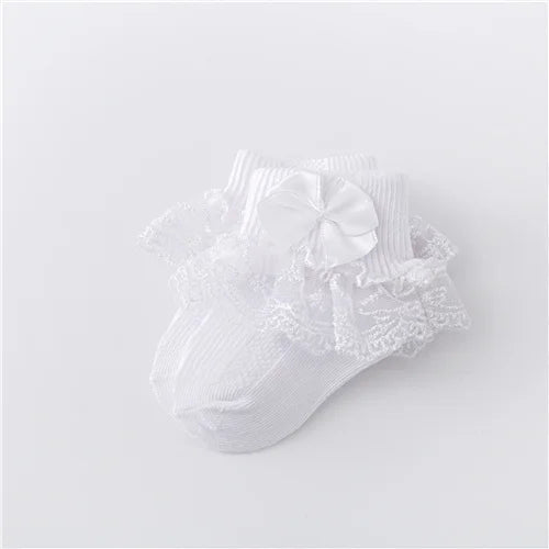 Lawadka 0-24Month Newborn Baby Socks For Girls Cotton Lace Infant Girls Sock Princess Bow Toddler Baby Girls Socks Spring 2023