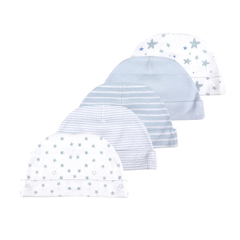5 Pcs/Lot Newborn Baby Boy Girl Hats Cotton Soft Unisex Caps Four Seasons Infant Accessories
