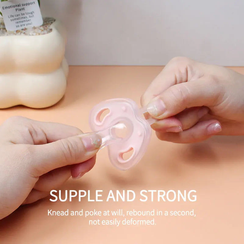 3Pcs Baby Apple Pacifier Set Silicone Soother with Spring pacifier chain and PP storage Box 100% BPA Free Portable Pacifier Set