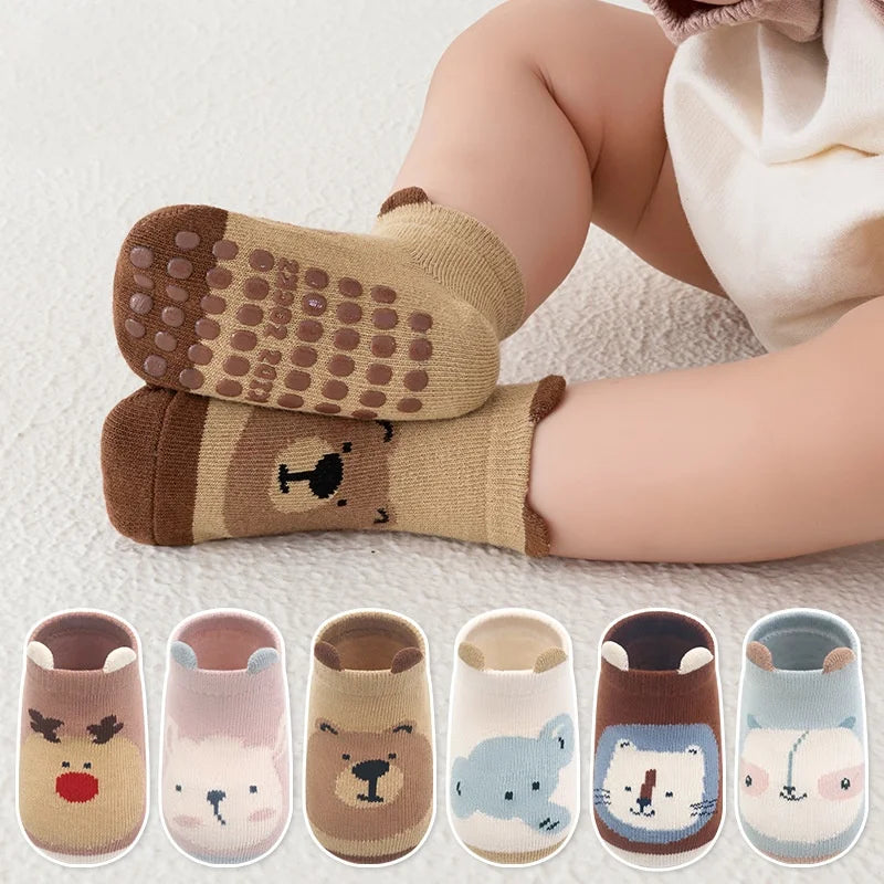 Lawadka Newborn Baby Socks Anti Slip Cotton Cartoon Toddler Floor Short Socks For Girls Boys Casual Infant's Home Sock Autumn