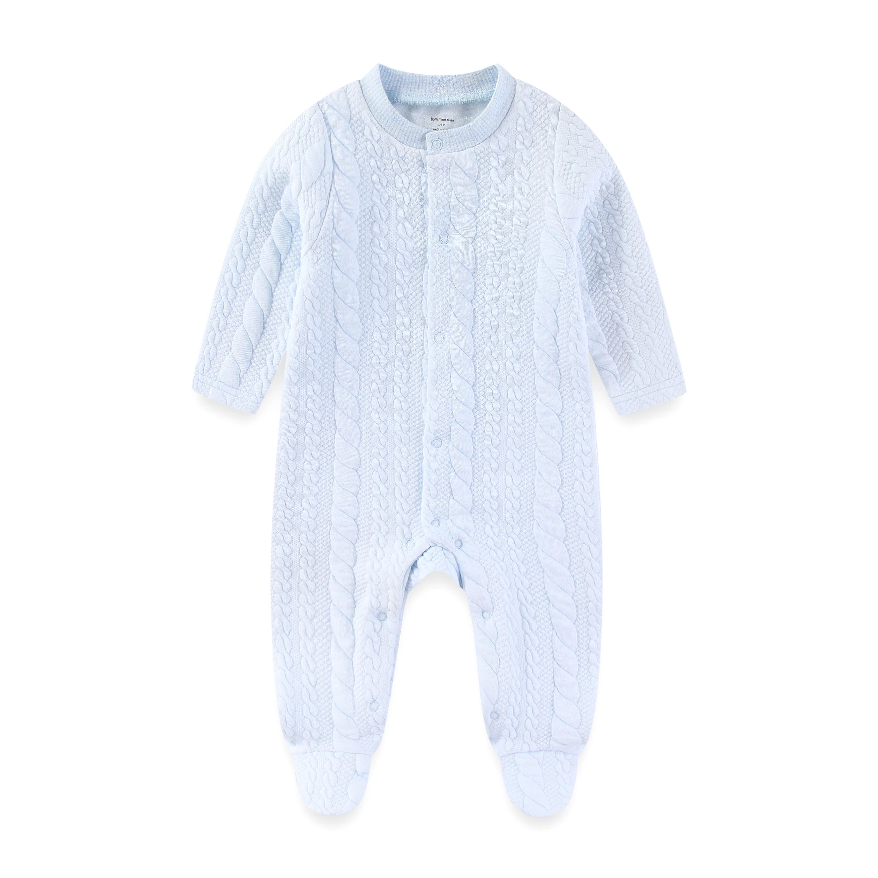 Solid Color Winter Baby Unisex Jumpsuits Warm Newborn Boy Girl Footed Rompers Infant Outfit