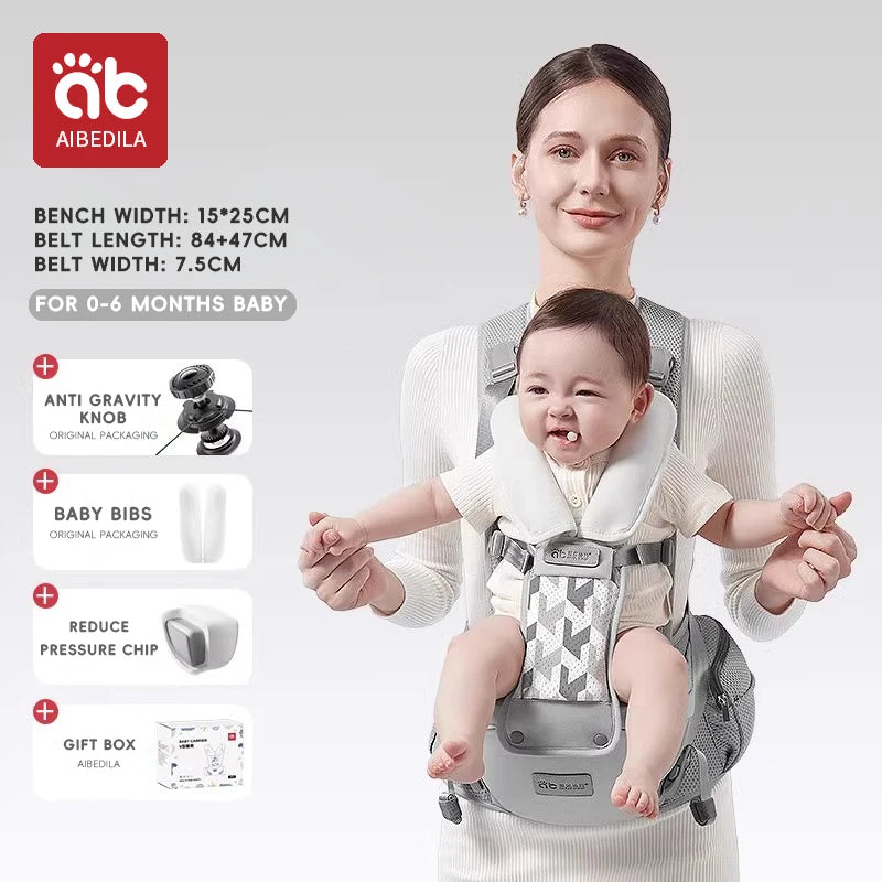 AIBEDILA Ergonomic Baby Carrier Kangaroo Sling Infant Wrap 0-6 Months Back Front Facing Backpack Style Newborn Bag