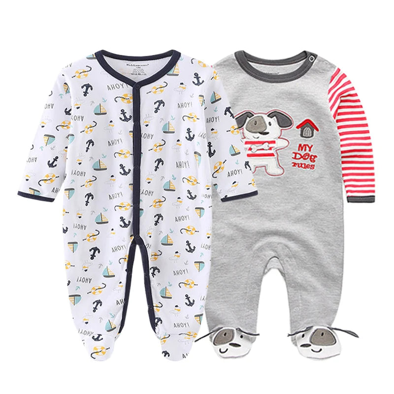 2 Pcs/Lot Baby Rompers Newborn Boy Girl Long Sleeves Clothing Set Spring Autumn Infant Onesies Clothes Christmas Valentine's Day