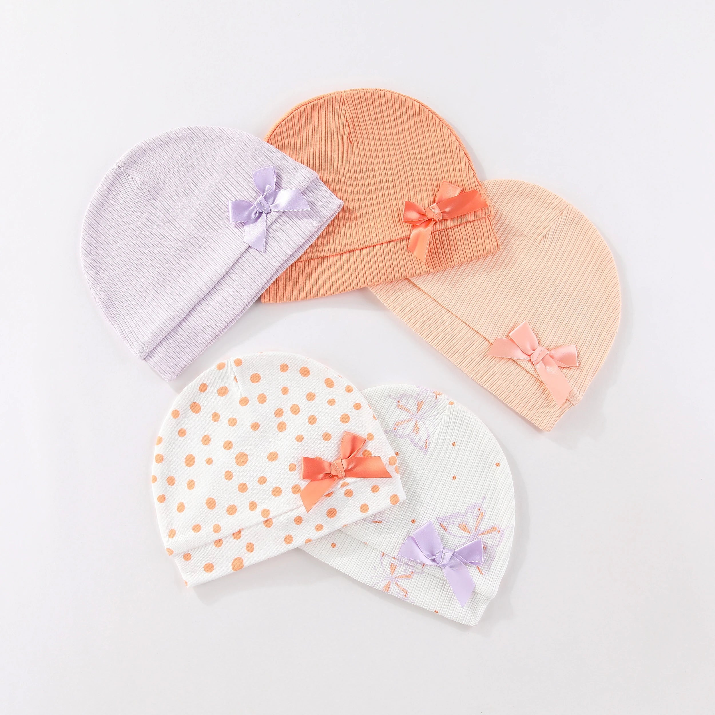 5 Pcs/Lot Newborn Baby Boy Girl Hats Cotton Soft Unisex Caps Four Seasons Infant Accessories