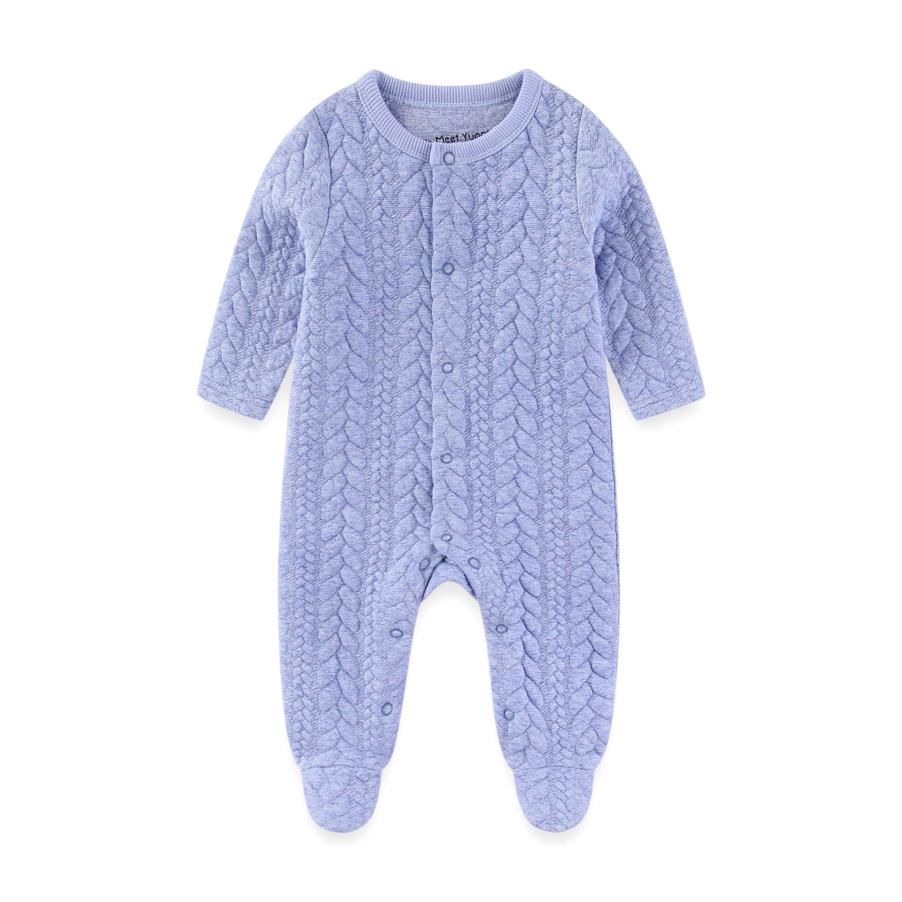 Solid Color Winter Baby Unisex Jumpsuits Warm Newborn Boy Girl Footed Rompers Infant Outfit