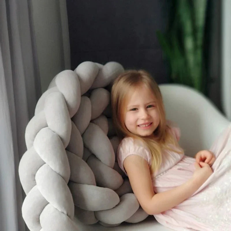 2M/3M Baby Bed Bumper Braided Crib Anti-collision Bed Surround Newborns Bumper Circumference Protector