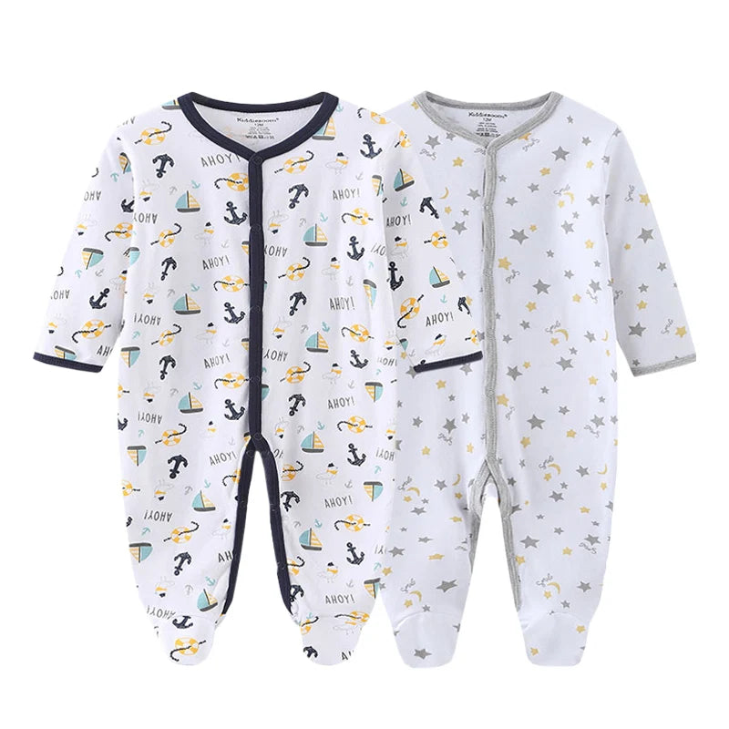 2 Pcs/Lot Baby Rompers Newborn Boy Girl Long Sleeves Clothing Set Spring Autumn Infant Onesies Clothes Christmas Valentine's Day
